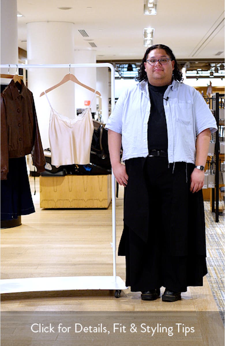 Teddy Lace Trim Silk Crop Camisole, sales video thumbnail