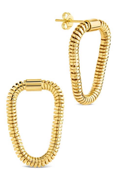 Chunky Snake Chain Front Ring Drop Earrings