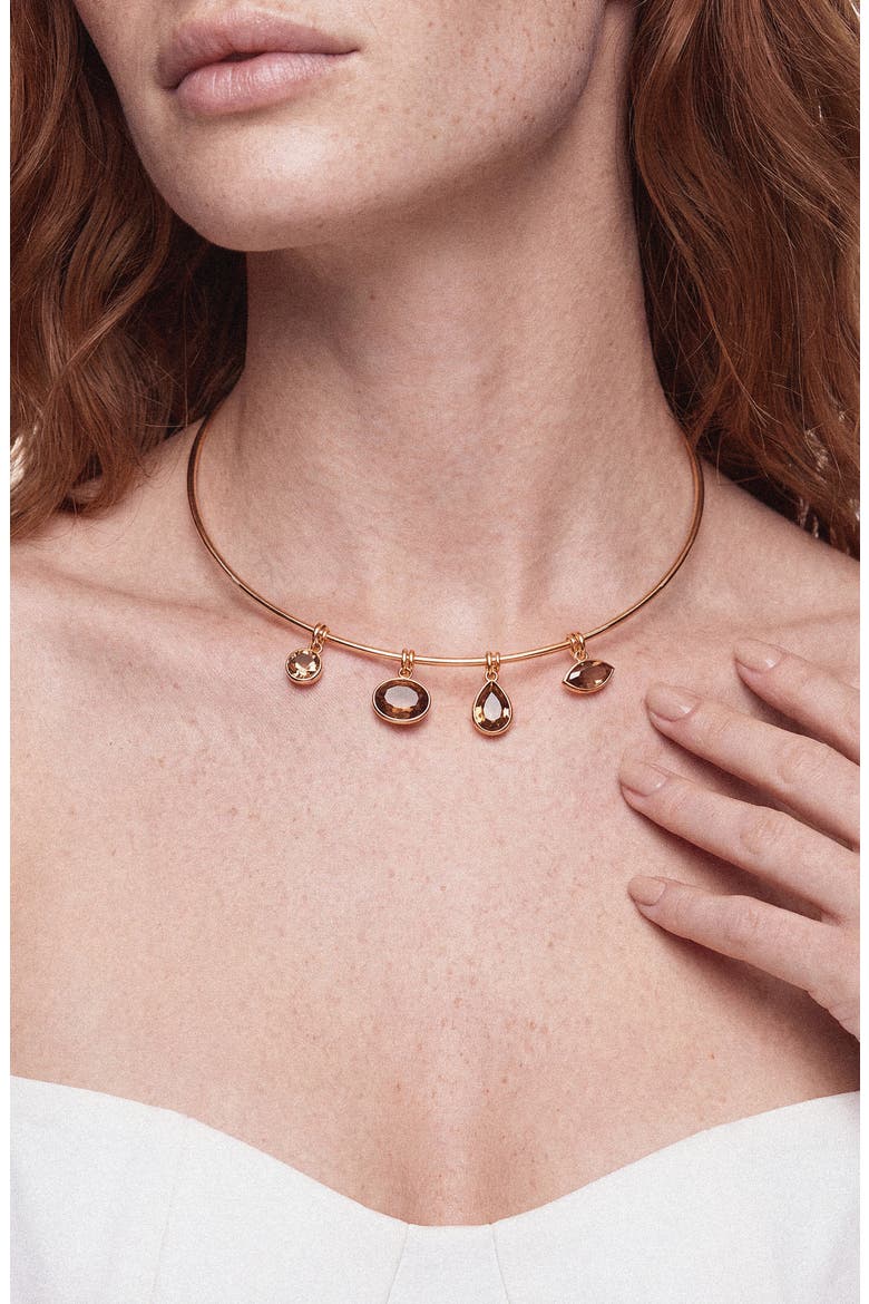 Crystal Drift Collar Necklace, Alternate, color, SMOKEY QUARTZ