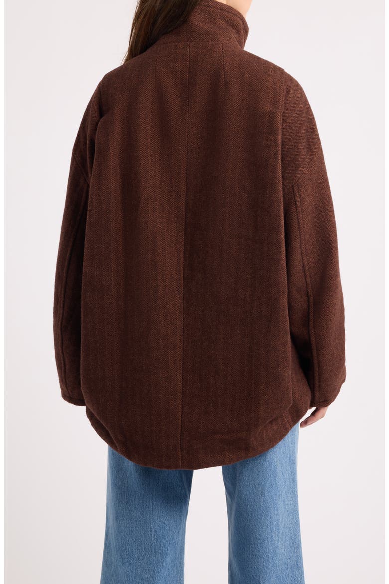 Beau Cocoon Coat, Alternate, color, BROWN COMBO