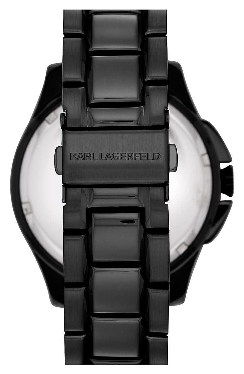 KARL LAGERFELD PARIS KARL LAGERFELD '7' Faceted Bezel Bracelet Watch, 44mm, Alternate, color, 