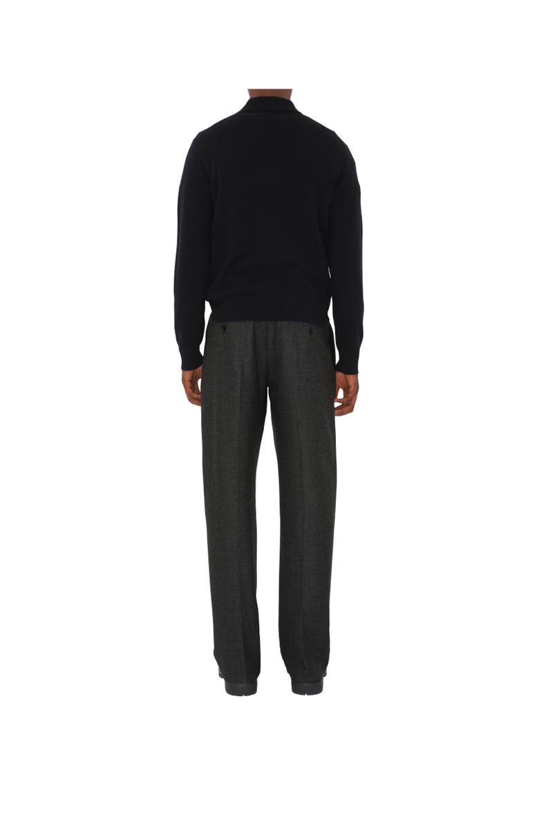 Burberry Long-sleeve Cashmere Blend Polo Shirt, Alternate, color, Black