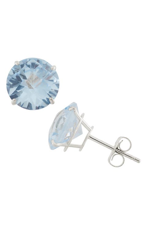 10K White Gold Solitaire Stud Earrings