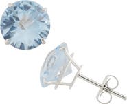 FZN 10K White Gold Solitaire Stud Earrings