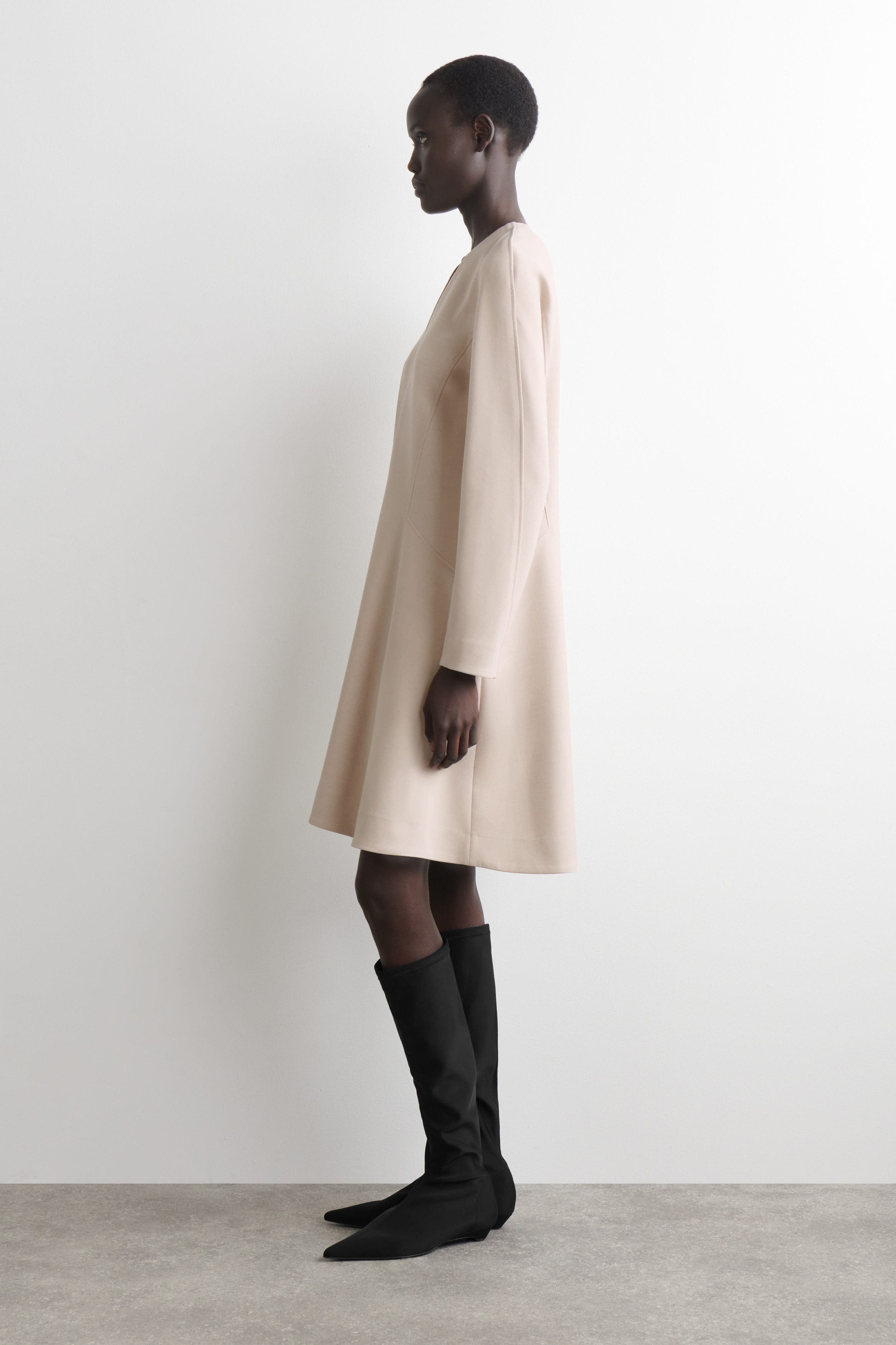 Tailored V-Neck Mini Dress - image 2