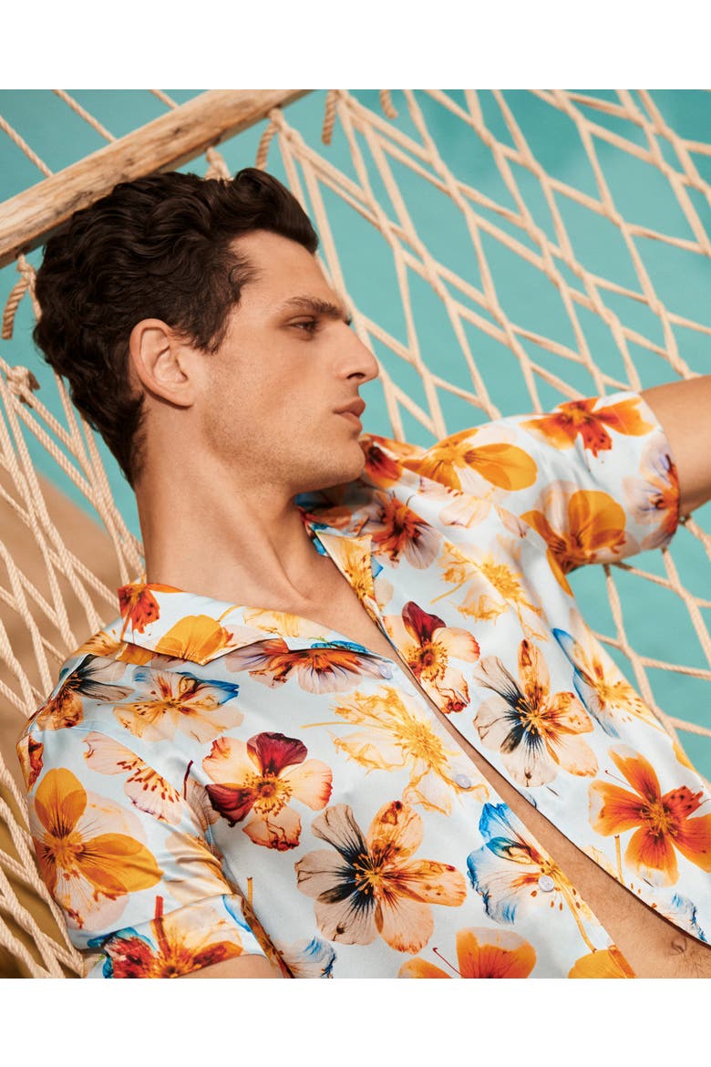Hibbert Silk Shirt, Alternate, color, Springwater Blue
