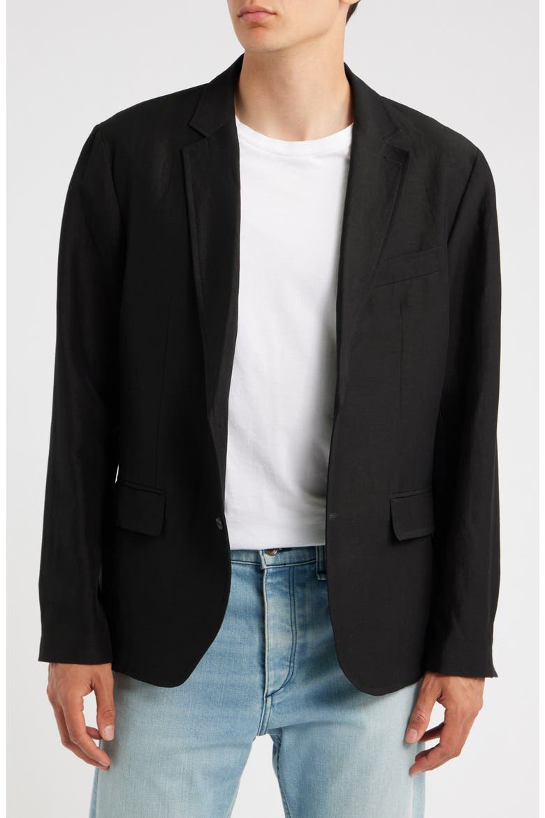 Skeleton Wool & Linen Sport Coat, Main, color, BLACK