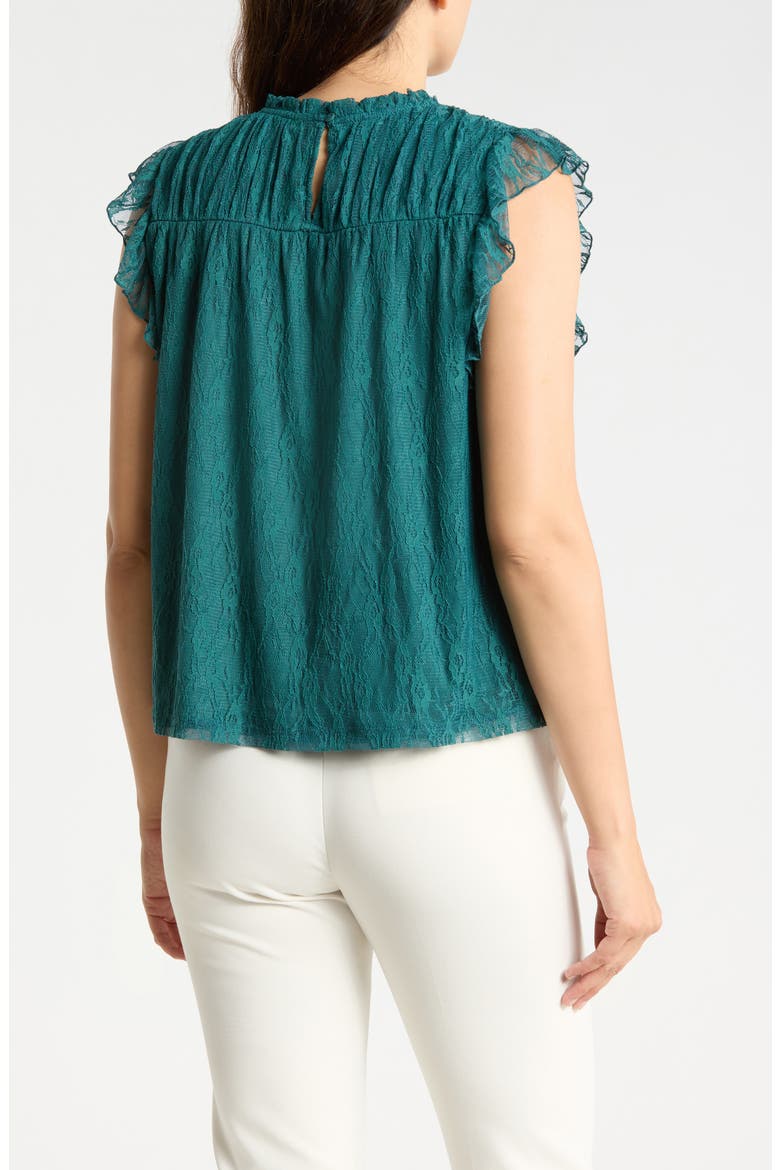 Flutter Sleeve Lace Top, Alternate, color, MEDITERRANEA