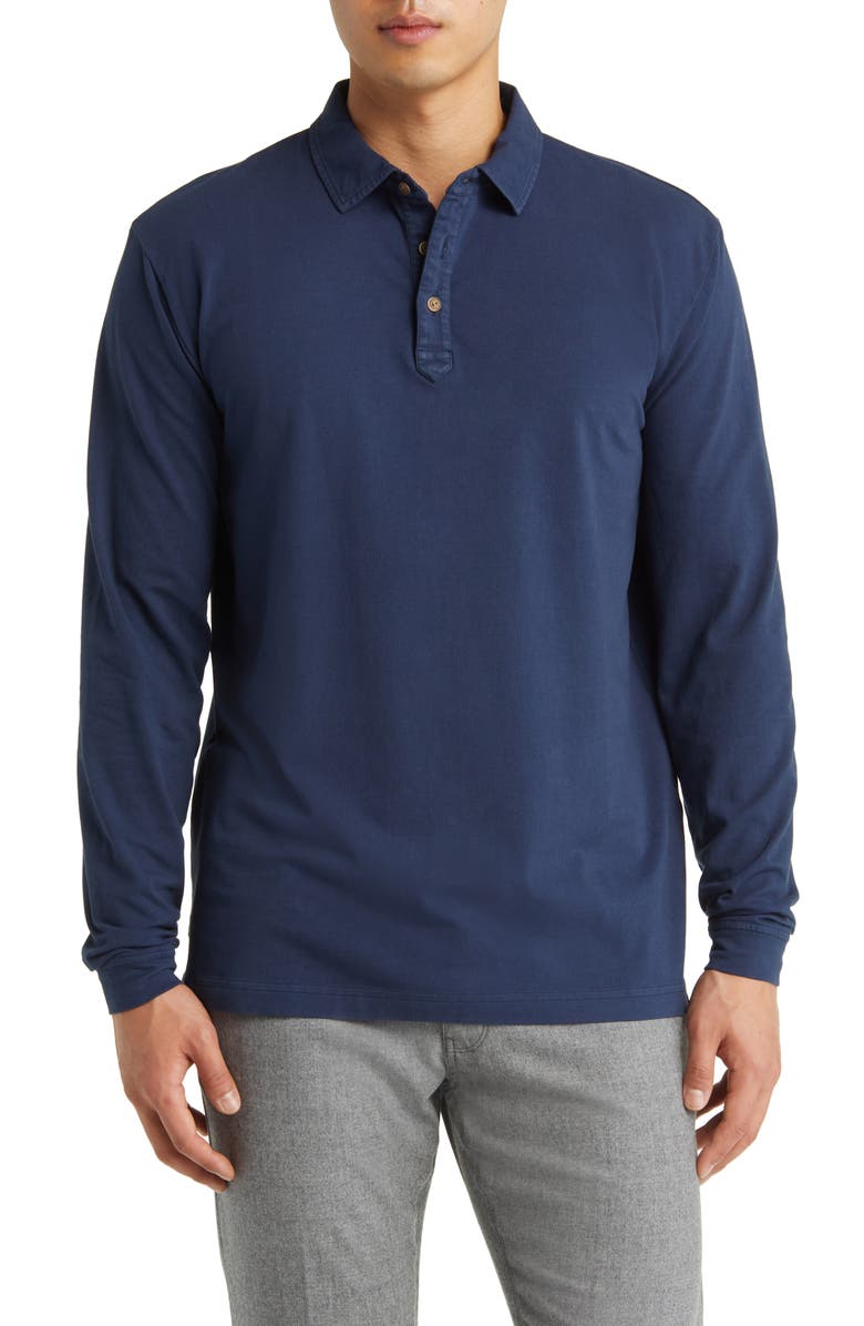 Peter Millar Lava Wash Long Sleeve Polo, Main, color, 