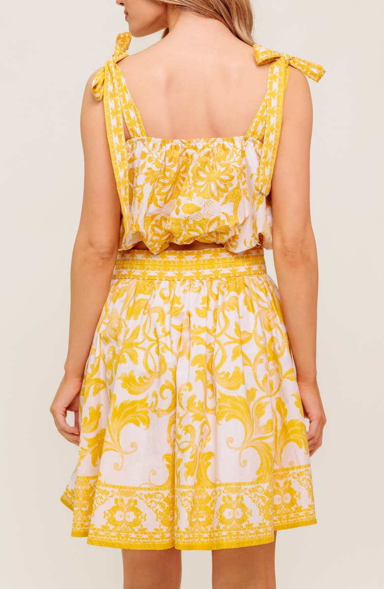 FLYING TOMATO Printed Mini Skirt Set, Alternate, color, Ivory Yellow