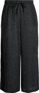 Eileen Fisher Windowpane Check Wide Leg Ankle Pants