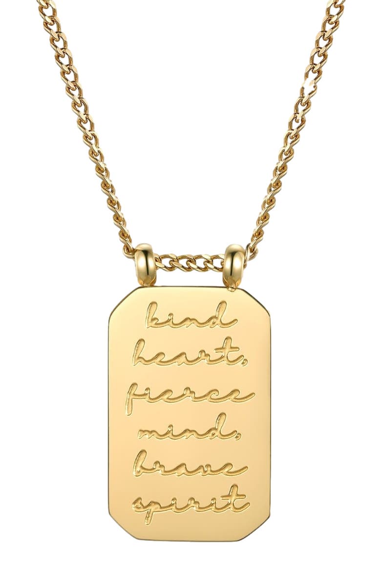 Kind Heart, Fierce Mind, Brave Spirit - Necklace, Main, color, Yellow Gold