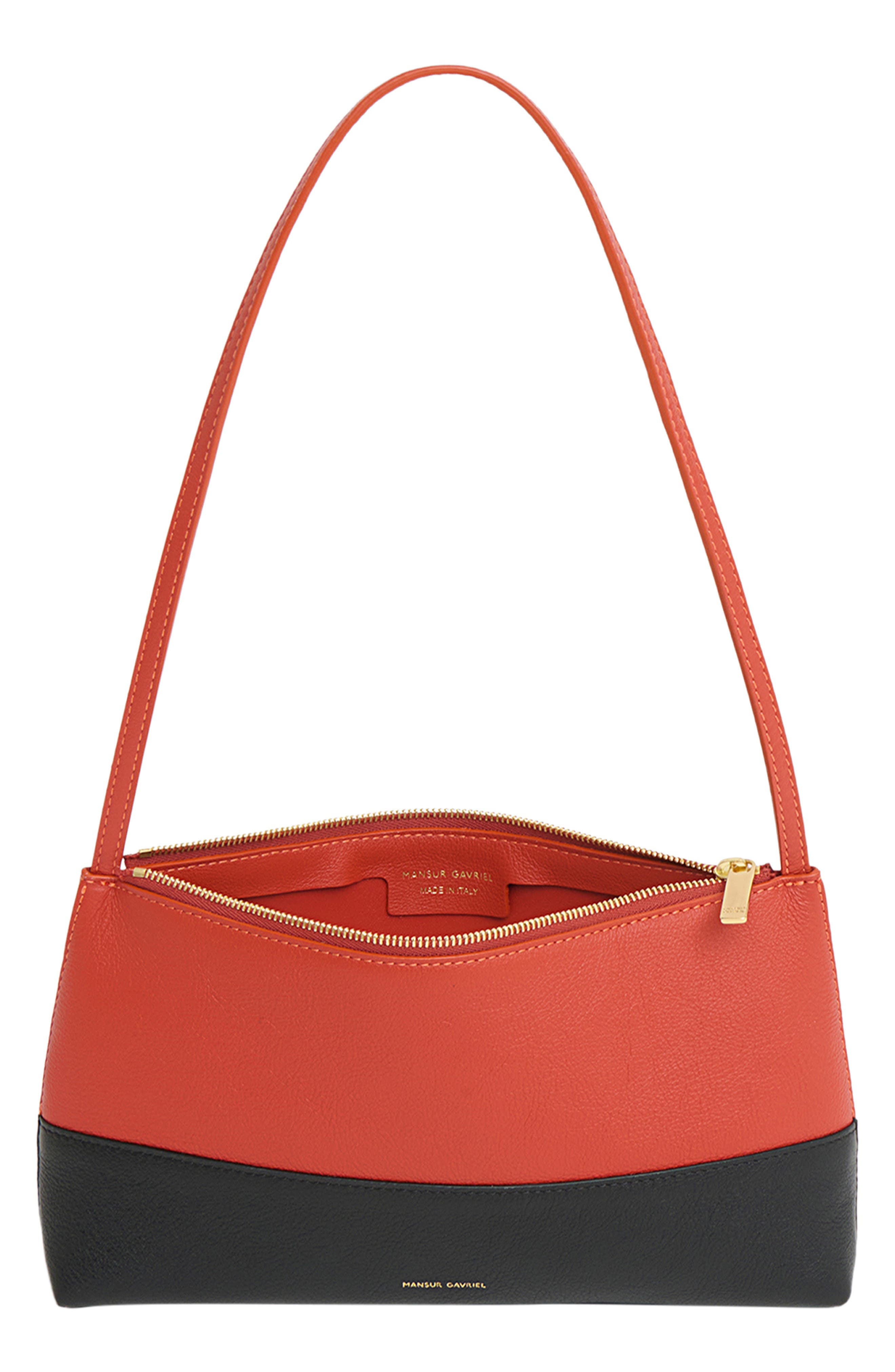 Mansur Gavriel Gaia Shoulder Bag, Alternate, color, Pomodoro/ Black