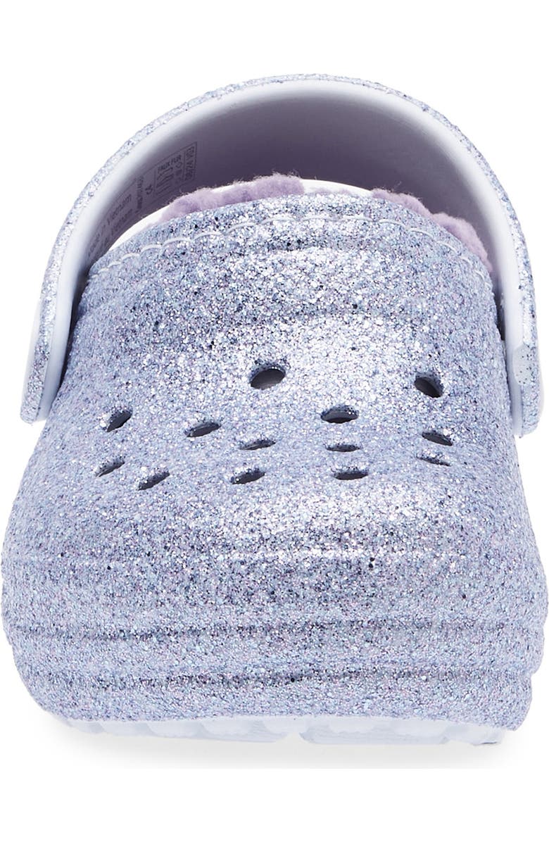 CROCS Kids' Classic Glitter Faur Fur Lined Clog, Alternate, color, Frosted Glitter