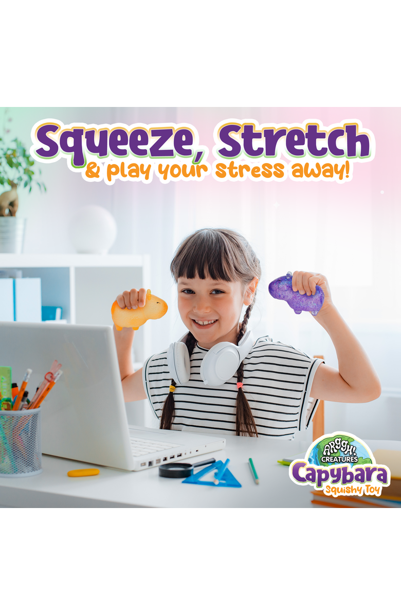 Power Your Fun Capybara Squishy Toy Version 1, Alternate, color, Purple And Orange