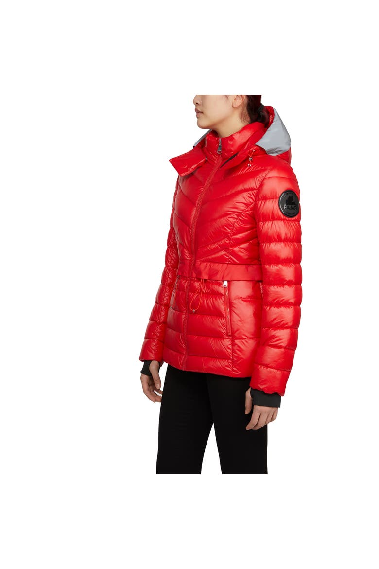 Women's Bailey Packable Lightweight Puffer Thinsulate with Detachable Hood, Alternate, color, Current Red