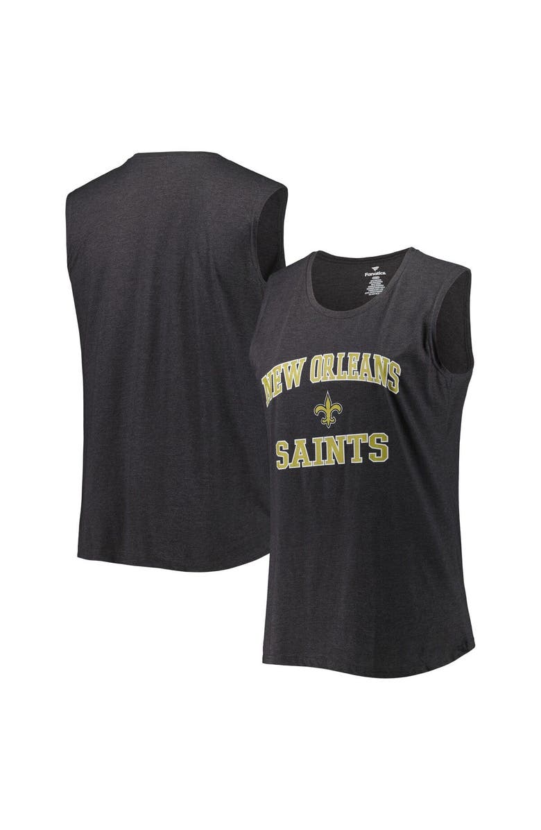 FANATICS Women's Fanatics Branded Heather Charcoal New Orleans Saints Plus Size Tank Top, Main, color, Heather Charcoal