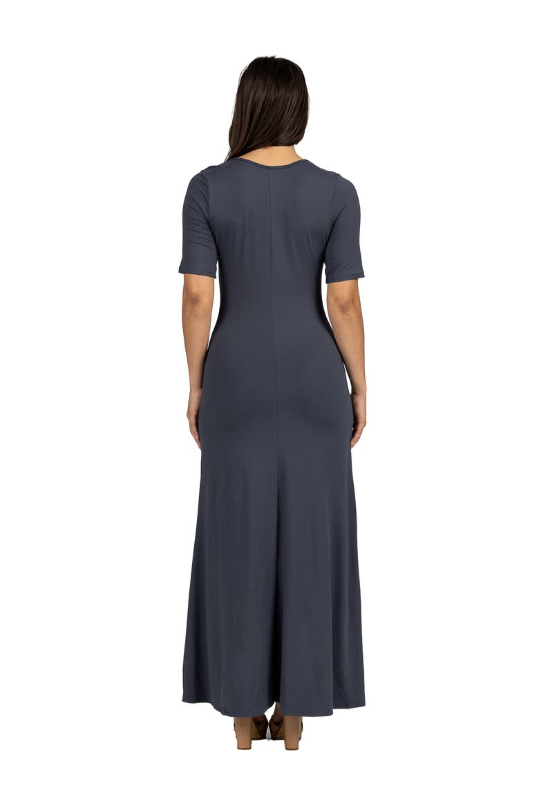Casual Maternity Maxi Dress With Sleeves, Alternate, color, Charcoal