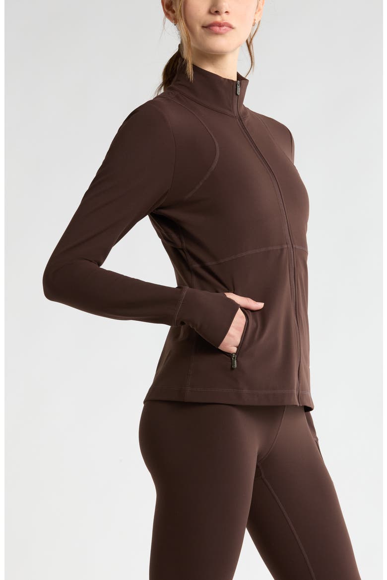 Studio Luxe Performance Jacket, Alternate, color, BROWN MOLE