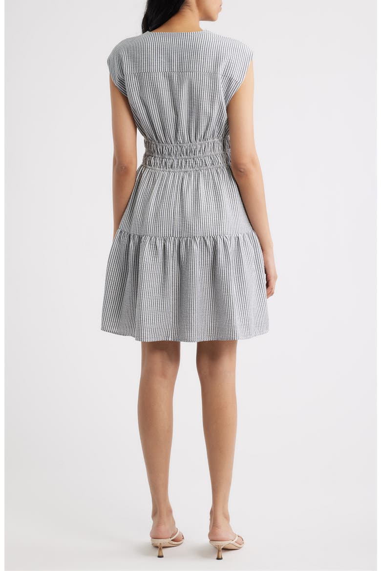 Tiered Stripe Seersucker Dress, Alternate, color, WHITE MULTI
