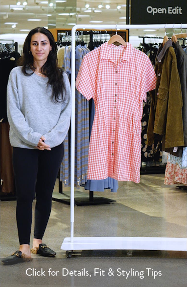 Nova Pima Cotton Gingham Mini Shirtdress, sales video thumbnail