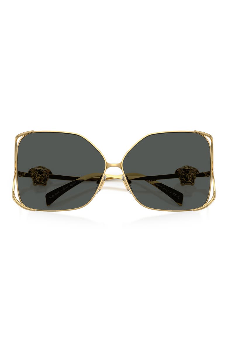 62mm Oversize Square Sunglasses, Alternate, color, GOLD / DARK GREY