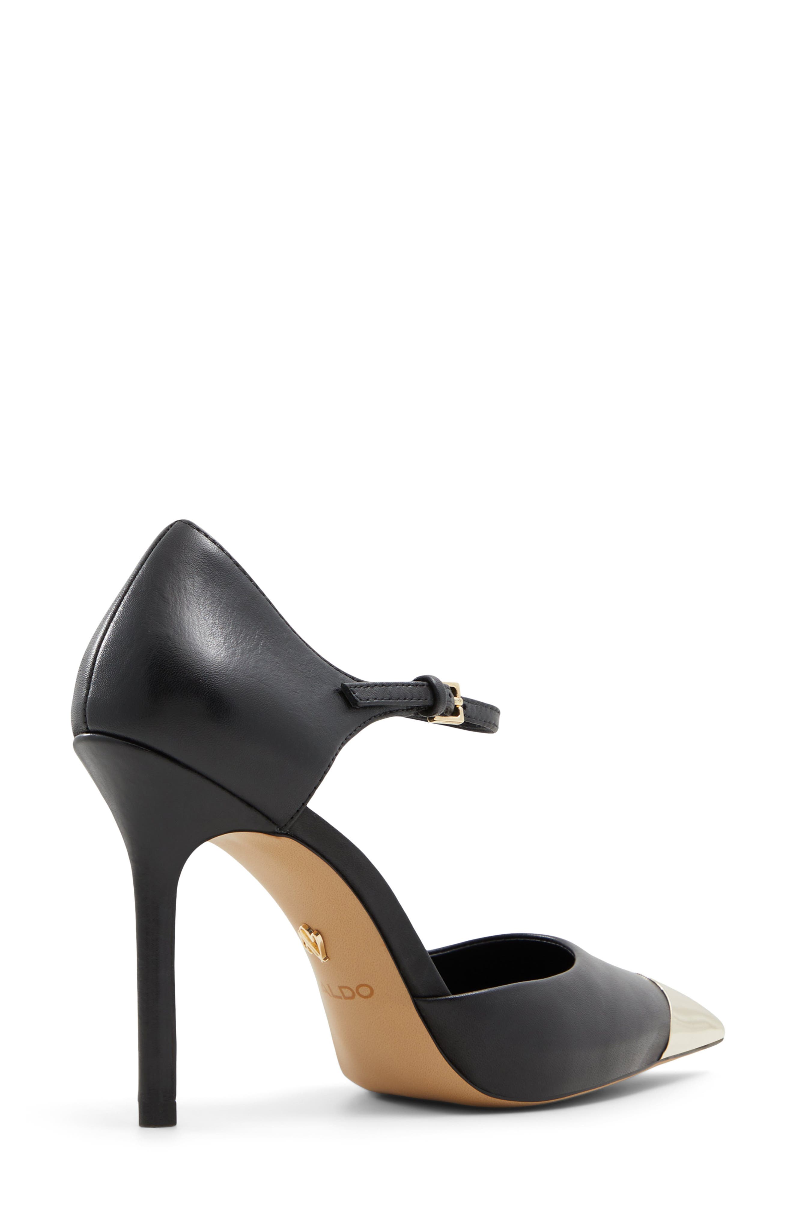 ALDO Mysha Ankle Strap Pointed Cap Toe Pump, Alternate, color, 
