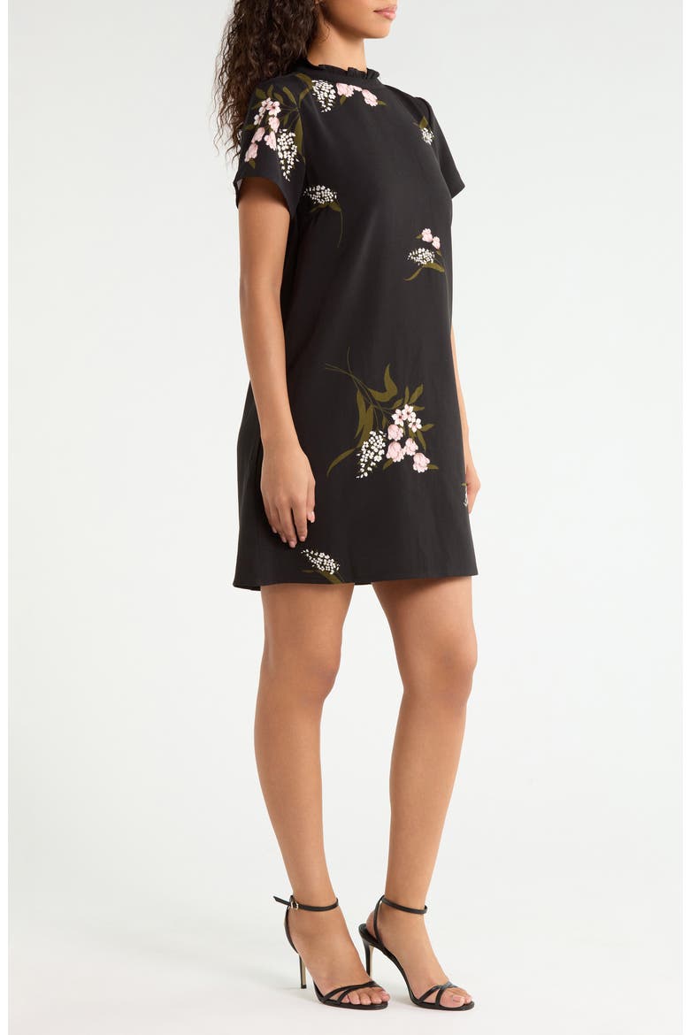 Rickie Floral Print Shift Minidress, Alternate, color, BLACK-MULTI
