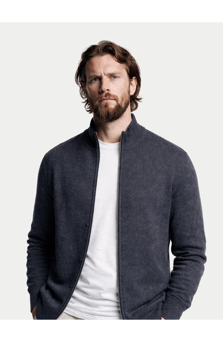 Gobi Cashmere Timeless Full-Zip Cashmere Cardigan, Alternate, color, Charcoal