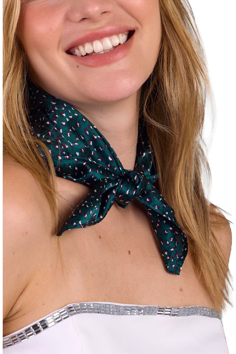 Speckled Silk Scarf, Main, color, GREEN