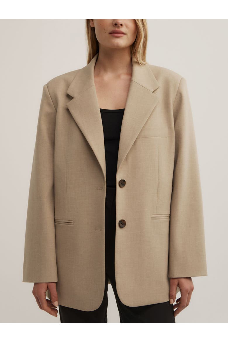 Wrap Front Asymmetric Button Blazer, Alternate, color, Sienna