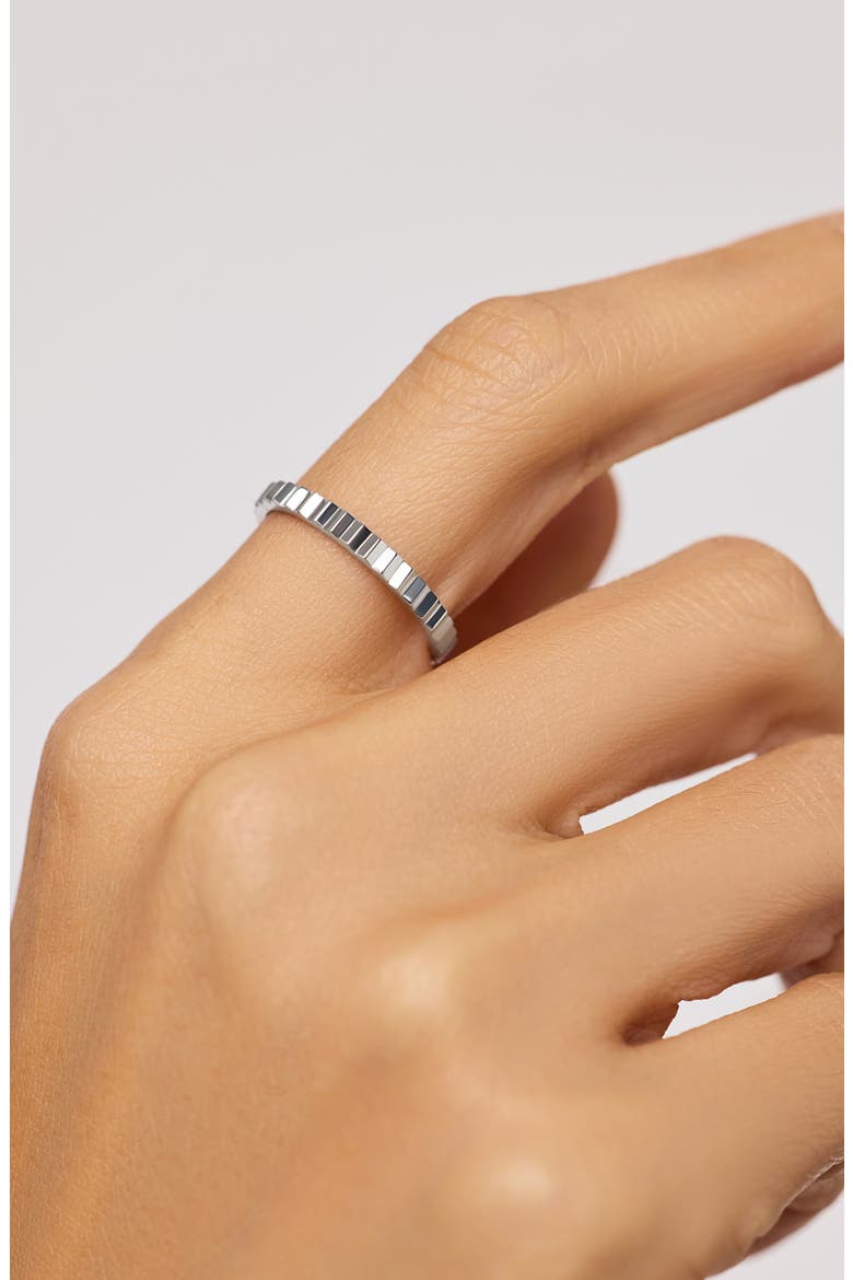 Solid White Gold - Slim Nova Ring, Alternate, color, Silver