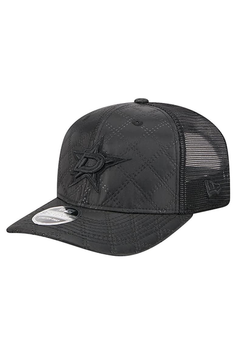 Men's New Era  Black Dallas Stars Quilted Nylon 9SEVENTY Adjustable Trucker Hat, Main, color, Black