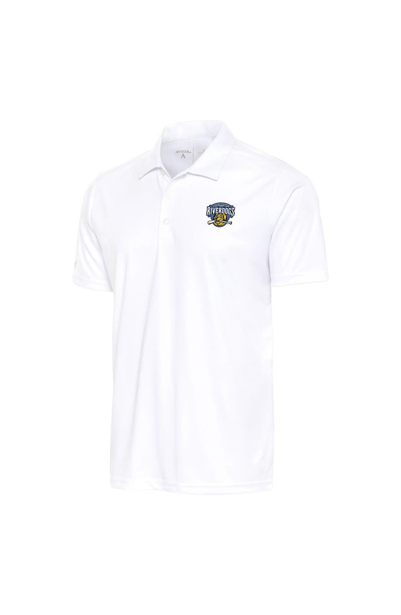 ANTIGUA Men's Antigua White Charleston RiverDogs Big & Tall Tribute Polo, Main, color,
