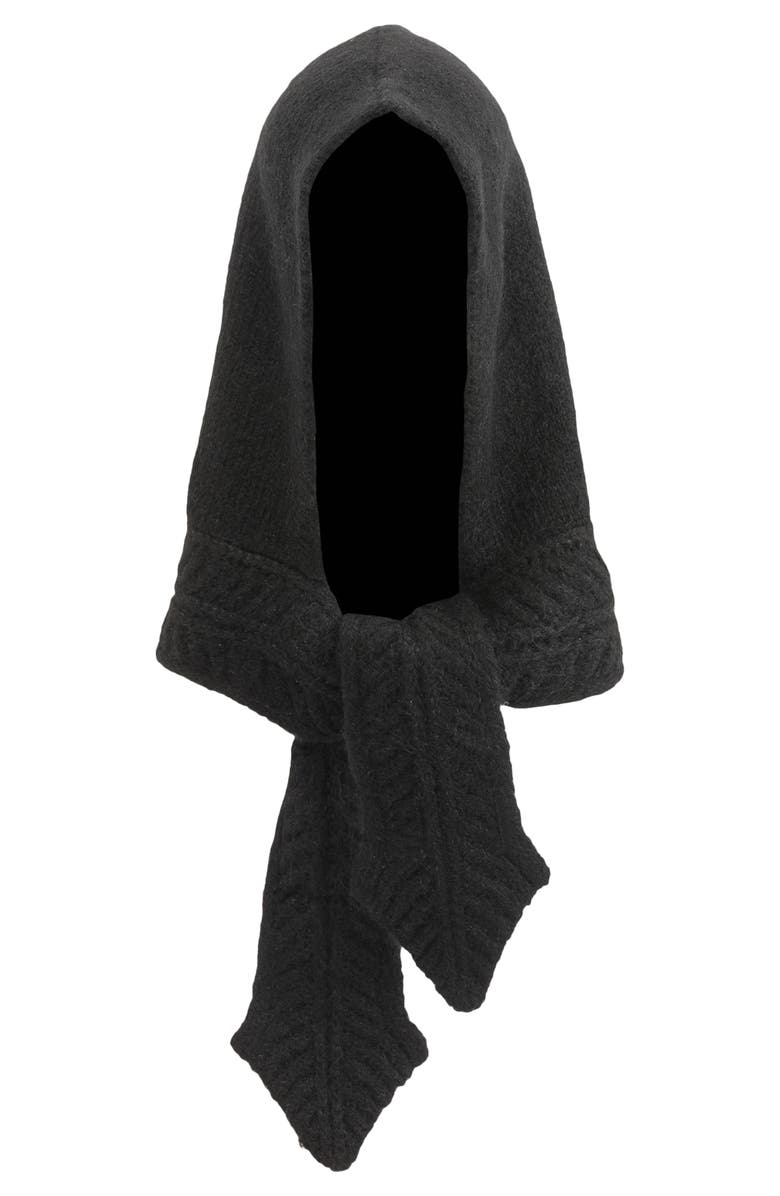 Echo Fuzzy Scarf Hood, Alternate, color, Black