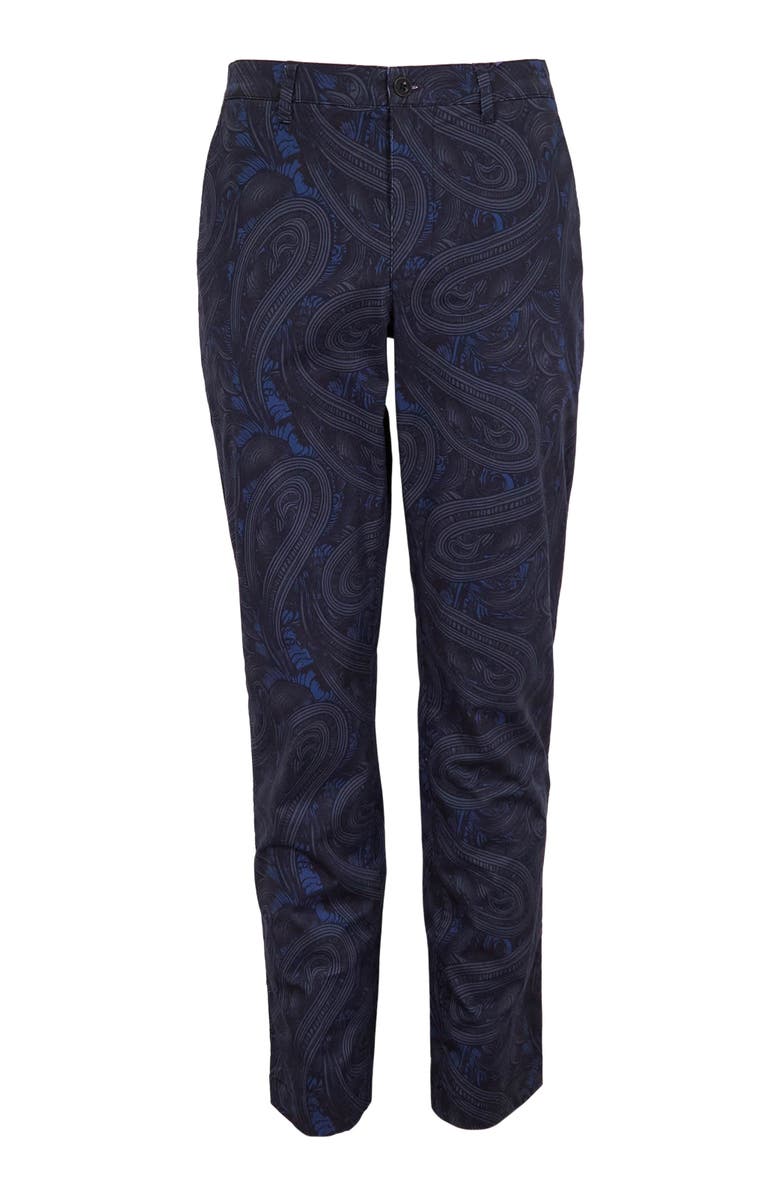 Lords of Harlech Charles Stretch Twill Flat Front Pant, Main, color, Paisley Badalona Smoke