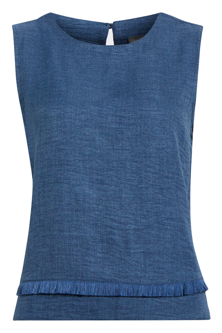 Tiered Fringe Trim Top, Alternate, color, DEEP BLUE