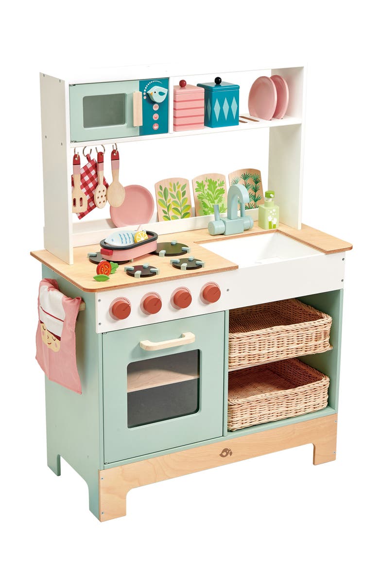 Mini Chef Wooden Kitchen Range Playset, Main, color, MULTI