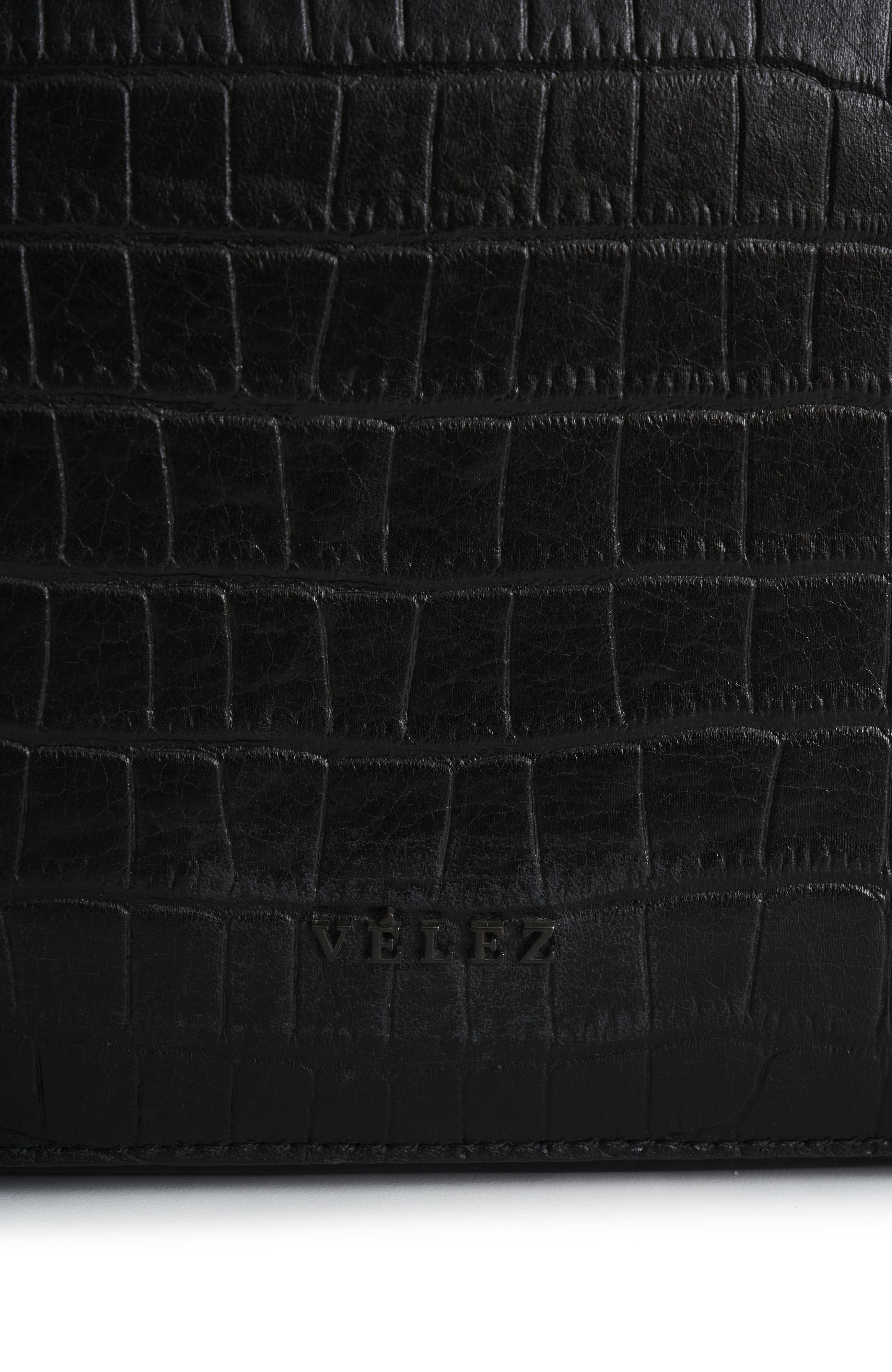 Velez Leather Crossbody Bag  with Adjustable Straps, Alternate, color, Black