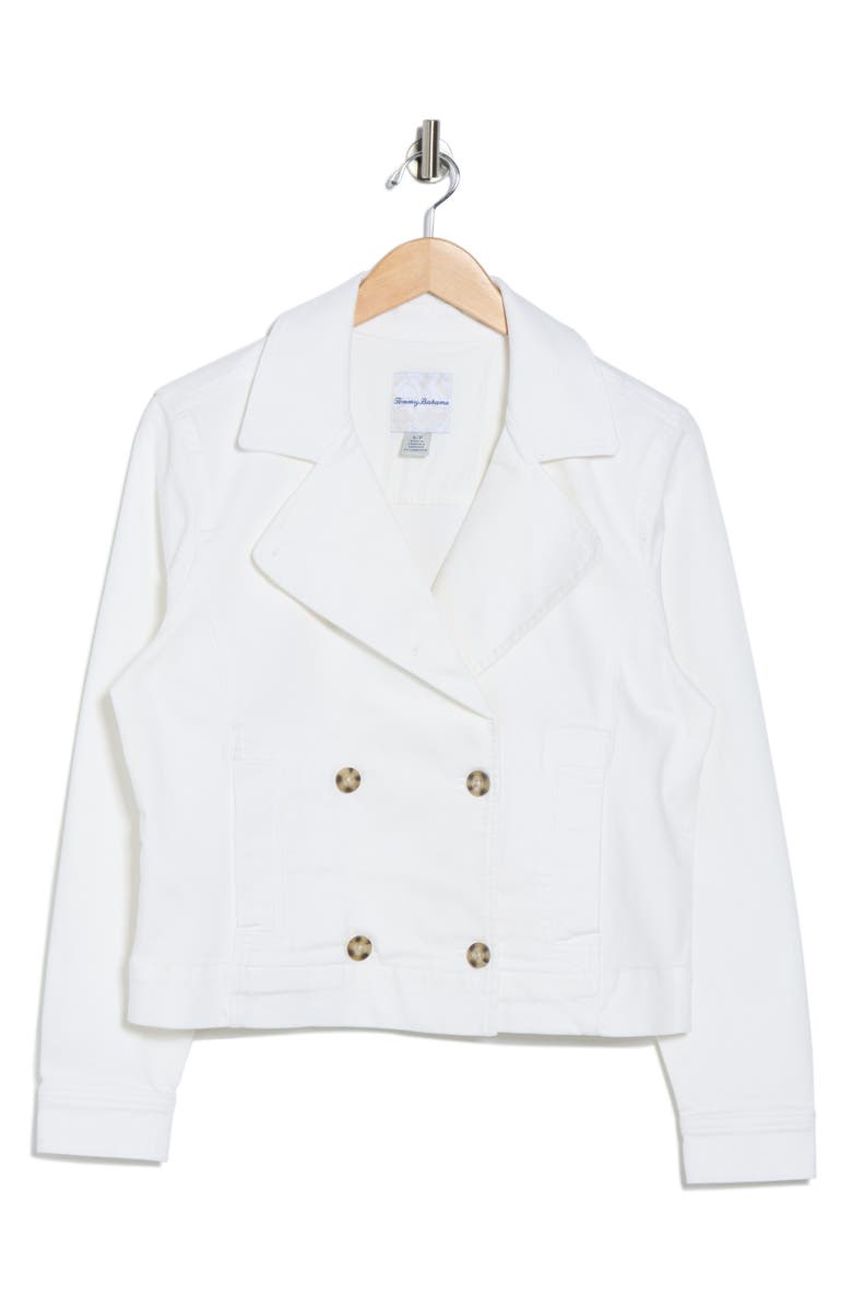 Tommy Bahama Cotton Twill Crop Peacoat, Alternate, color, White