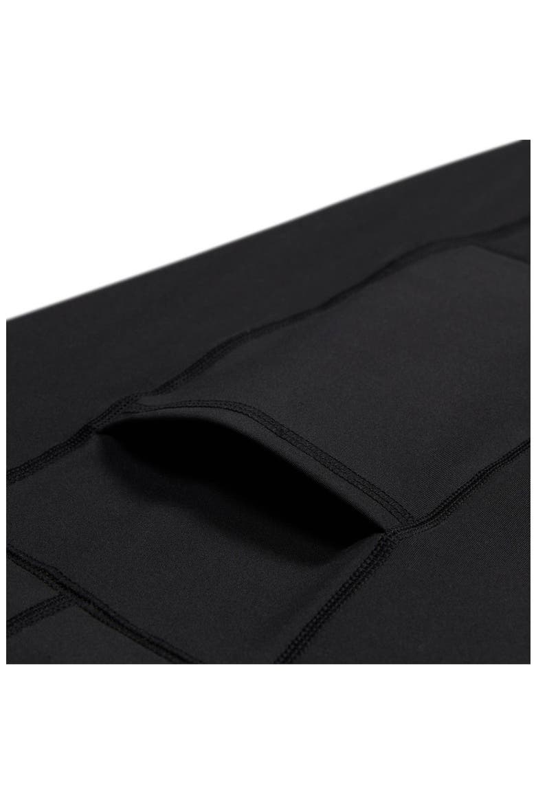 High Waist Pocket Three-Quarter Leggings, Alternate, color, BLACK