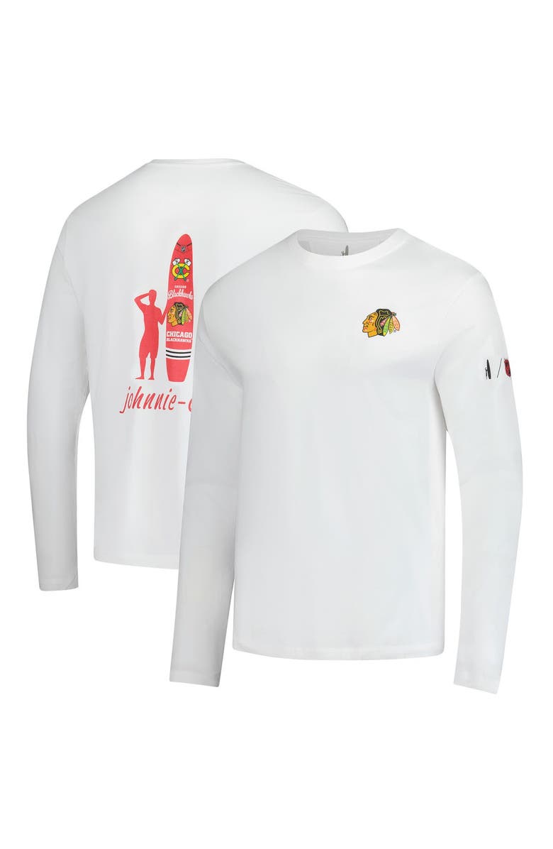 johnnie-O Men's johnnie-O White Chicago Blackhawks Adam Long Sleeve T-Shirt, Main, color, 