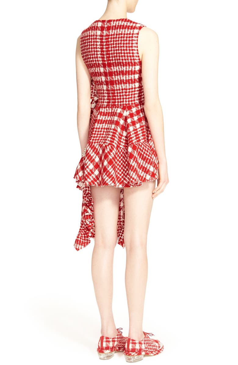 Simone Rocha Plaid Tweed Drop Hem Dress, Alternate, color,