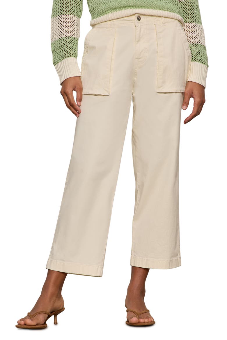 Ranger Relaxed Straight Leg Stretch Cotton Crop Pants, Main, color, COLLAGEN WHITE