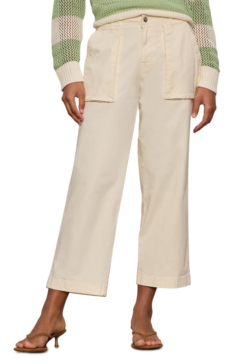 Sanctuary Ranger Relaxed Straight Leg Stretch Cotton Crop Pants, Main, color, Collagen White