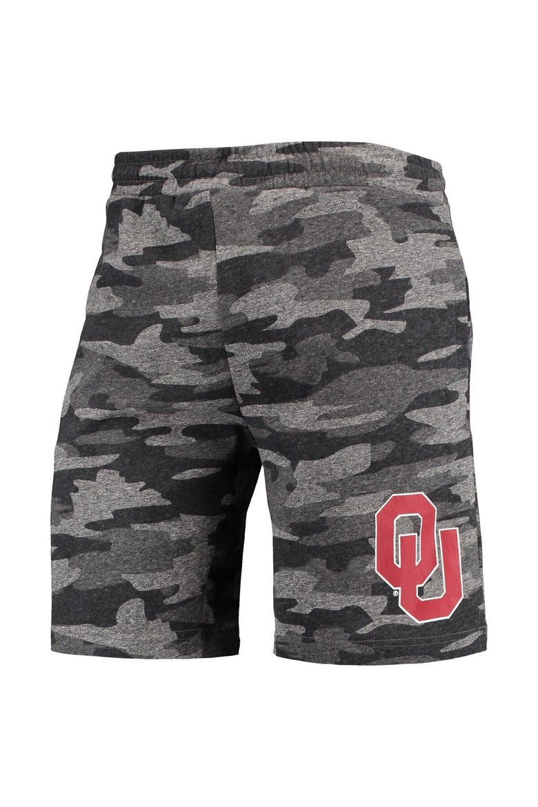 Men's Concepts Sport Charcoal/Gray Oklahoma Sooners Camo Backup Terry Jam Lounge Shorts, Alternate, color, Charcoal