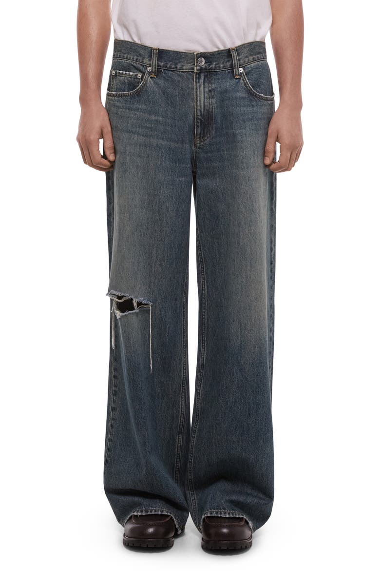 Ripped Wide Leg Jeans, Main, color, TINTED VINTAGE BLUE
