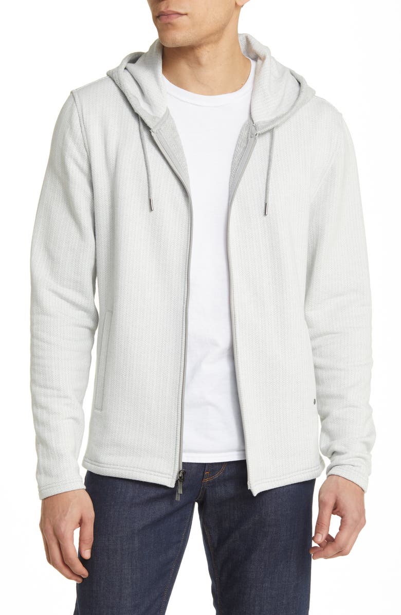 Robert Barakett Augusta Herringbone Zip Hoodie, Alternate, color, 