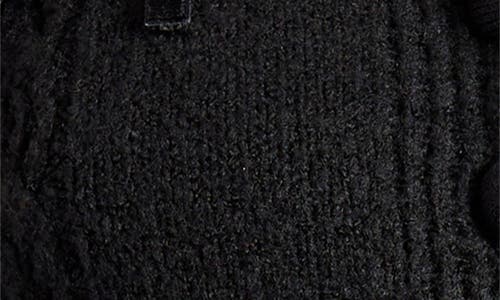 Wayf X Sara Walker Jackie Velvet Bow Cable Stitch Cardigan In Black