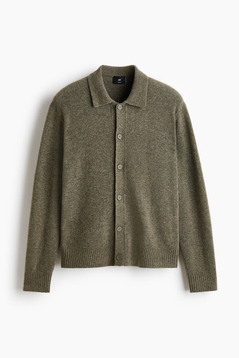 Regular-Fit Cardigan, Alternate, color, Khaki green